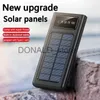 Cell Phone Power Banks Solar Power Bank Built Cables 200000mAh Solar Charger 2 USB Ports External Charger Powerbank With LED Light For Xiaomi iphone J1220