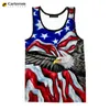 Débardeurs pour hommes Mode Été Hommes Drapeau américain T-shirts sans manches Impression numérique Harajuku Gilet 3D Imprimé T-shirts surdimensionnés