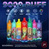 Original UTCO 9000 Puffs Descartáveis E Cigarro Vape Puff 9k 0% 2% 3% 5% 18ML Pod Mesh Bobina 850mAh Bateria Recarregável E Cigs VS RandM Sigaretta Elettronica