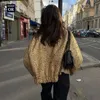 Vestes pour femmes Veste à paillettes dorées Lâche Couleur unie Personnalité Streetwear Manteau Automne Femme Mode Manches longues Slim