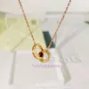 luxe designer ketting klassieke titanium stalen dubbele ring ketting rosé goud met diamanten mode hanger nobele kraag ketting Valentijnsdag cadeau