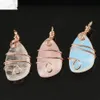 Natuurlijke Ruwe Amethist Stenen Hanger Ketting voor Vrouwen Wire Wrapped Healing Onregelmatige Chakra Kristallen met twee verschillende kettingen249q