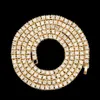 2021 Fashion 1 Row Rhinestone Naszyjniki Męska piosenkarka hip hopu Hip Hop Rap Ice Tennis Chain Shiny Women's Naszyjnik 284H