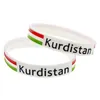 1 st kurdistan flagglogo Silikon armband Vit vuxen storlek mjuk och flexibel för Dairly Wear239h