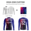 Other Sporting Goods Wholesale Custom Sublimation Polyester Mens Long Sleeve Soccer Jersey Shirt Youth Football Uniform Suit With Name Number 231219