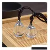 Pendant Necklaces Transparent Crystal Bottle Essential Detachable Oil Container Lanyard Necklace White Ornament For Womenpendant Dro Ot3V5