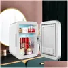 Инструменты для макияжа 4л Косметический холодильник Мини-холодильник со светодиодной подсветкой Зеркало Красота Холодильники Холодильник для ухода за кожей Для дома Автомобиль Путешествия Портативный Dhwte