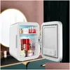 Makeup Tools 4L Cosmetics Fridge Mini Frigde Led Light Mirror Beauty Refrigerators Skincare Refrigerator For Home Car Travel Portable Dhwte