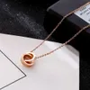 luxury designer necklaces double ring versatile titanium steel does not fade collarbone chain japan and south korea womens temperament necklace jewellery gift