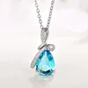 Ожерелья с подвесками CAOSHI, модное женское ожерелье с ярко-синим кристаллом циркония, модные украшения для помолвки, необычные аксессуары, подарок