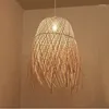 Lampy wisiork Azja Południowo -Wschodnia Kreatywna osobowość bara Restauracja styl rodzinny bambus tkany lampa leda chiński żyrandol