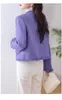 Women's Jackets Purple Short Women Jacket Autumn 2023 Simple Tweed Coat Woman Korean Chic Single-Breasted V-Neck Outerwear