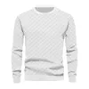 Мужские свитера, мужской осенне-весенний топ с круглым вырезом и длинными рукавами, клетчатый узор, свободные эластичные манжеты, толстый цвет, мягкий пуловер, повседневная футболка