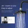 Upgrade High Pressure Showerhead Water Saving Rainfall Showerhead Shower System Replacement Parts 360 Degree Rotatable for Home Bathroom