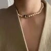 2022 سلسلة جديدة لتصميم الترقوة ، ليزا ، نفس النمط الإمبراطورة Dowager Saturn Pearl Necklace for Women