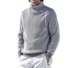 Men's Sweaters Men Winter Warm Turtleneck Long Sleeve Sweater Jumper Top Slim Fit Grey Casual Knitwear Fashionable Comfortable