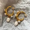 Dangle Chandelier kshmir French Vintage Baroque Fresh Water Pearl Earrings for Women Fashion Elegant Metal Jewelry Gifts 2023 231219