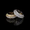 Hot selling rings with five rows of zircon rotating hip-hop rings, trendy tags, and rotatable men's ring accessories