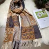 Scarves Core Spun Gold Wire Lewe Loewee Family Checkerboard Wool Shawl Autumn and Winter Cashmere Scarf Gentle Milk Tea Color Vhs4