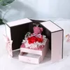 Decorative Flowers Valentine's Day Bear Eternal Flower Gift Box Double Open Door Rose Necklace Jewelry Christmas Lipstick Packaging