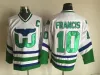 CUSTOM Hartford''Whalers''Custom Vintage CCM Hockey Jerseys Any Name Any Number Stitched Mike Liut CHRIS PRONGER Ron Francis VERBEEK Kevin D