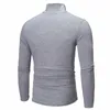 Homens camisetas Homens Slim Tops Outono Inverno Turtleneck Manga Longa Pulôver Suéter Blusa Top Boa Qualidade Primavera