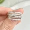 Populaire Designer Tweekleurige Ring Damesmode Zilveren Sieraden Dames Luxe Diamant Vintage Armband Oorbellen Dy Twisted Bruiloft Geschenkdoos Ring