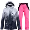 Snowboard-Anzug-Sets für Damen und Herren, Schneebekleidung, wasserdicht, winddicht, Skijacke, Trägerhose, -30, Winterkostüm 231220