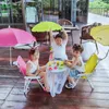 Décorations de Noël pour enfants, chaise pliante avec parapluie, accessoires de photographie de plage pour bébé, Protection solaire en plein air, bord de mer, 100 jours