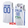 Custom Italy Printed Eurobasket 33 Achille Polonara Basketball Jerseys 70 Luigi Datome 25 Tommaso Baldasso 54 Alessandro Pola 2023 Blue