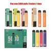 Original Filex 5000 Puffs 650mah E Zigaretten Zigaretten vorgefülltes Gerät Einweg Vape Authorized 17 Colors in Stock Bang Vape Razz Bar Vapsolo