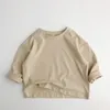 Kazak 1-5T Çocuk Giysileri Pamuk Uzun Kollu T-Shirts Erkek Erkek Kız Üstleri Sıradan Çocuk T-Shirt Bahar Sonbahar Tişörtleri Giysileri 231219