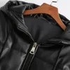 Women's Down XIKOM 2023 Black Parkas Women Fashion Hooded Long Sleeve Leather Jacket High Street Oversize Coat For Winter