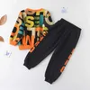 Trui Jongenskleding Sets Nieuwe Herfst Jongenskleding Print Sweatshirt Broek 2 Stuks Pak Casual Kinderkleding Sets voor 1-5 Jaar L23121511