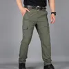 Fritid Summer Cargo Pants Men's Multi Pocket Tactical Military Trousers Watertproof Drying Plus Size S5XL 231220