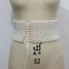 Belts Handmade WIde Layers Pearl Weaving Waist Belt For WOmen Luxury Elastic Waistband European Dress Corset Ceinture Strap