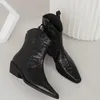 Buty 2024 AutumnWinter Women Boot Sweated Stop Heels oryginalny skórzany zachód dla ręcznie robionego rycerza zapatos Mujer 231219