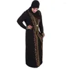 Etniska kläder muslimska traditionella kvinnor bönklänning egyptiska abaya kaftan marockansk blygsam design kaftan stickat tyg