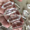 5PC Polished Clear Quartz Crystal Point Prism Wand Double Terminated Natural White Rock Crystal Quartz Mineral Healing Meditation 2713