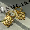 orecchini a bottone di marca orecchini quadrati vuoti placcati in oro orecchini di lusso firmati per le donne Gioielli Matrimonio Regalo di Natale
