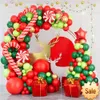 Red Green Christmas Balloon Garland Arch Kit God juldekorationer för hem 2023 Cristmas Navidad Xmas Nytt år 2024 Party Favor Holiday Supplies