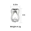 Brosches tand med kristall stift tandläkare smycken vetenskap bilogi märke läkare gåvor metall lapel grossist