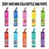 Original ZOOY cola 3000 baforadas descartáveis ​​vape Cigarro Bobina de malha de fluxo de ar ajustável de 850mah 5ml vs puff xxl armazém da ue