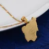 Hanger Kettingen Roestvrij Staal Goud Kleur Afrika Nigeria Kaart Ketting Voor Vrouwen Mannen Unisex Ketting Sieraden