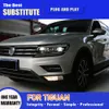 Dla VW Tiguan LED Assemble 17-21 DRL Daytime Runging Light Streamer Turn Signal Angel Oko przednia lampka wysokiej wiązki