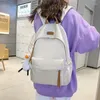 Mochilas escolares para mujer, mochilas multifunción de alta calidad para adolescentes, Color sólido, Simple, de gran capacidad