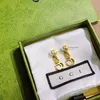 Vintage Design Pearl Charm Earring 18K Gold Letter Dangle Earring Box Verpakking Luxe Sieraden Nieuwe Womens Love Gifts Boutique Oorbellen