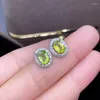 Orecchini a bottone KJJEAXCMY Gioielleria raffinata Argento sterling 925 intarsiato Pietra preziosa naturale peridoto Orecchini a bottone classici femminili Supporto per il rilevamento