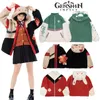 Sudadera con capucha para mujeres Genshin Impact Xiao Kaedehara Kazuha Costulla Cacenanía Klee espesa sudadera cálida Caza de felpa Caqueta de la tirilla Navidad Navidad