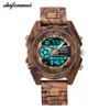 Shifenmei 2139 Antique Mens Zebra i Ebony Wood Watches z podwójnym wyświetlaczem Business Watch w drewnianym cyfrowym kwarcu zegarek Y190515270J